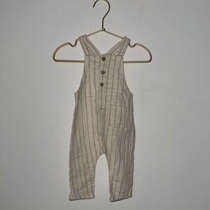 Zara Striped Cream Baby Overalls 6-9 Months